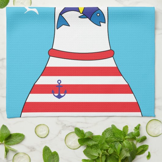 Sailor Ex Mariner Seagull Character (in ruste) Theedoek (Gevouwen)