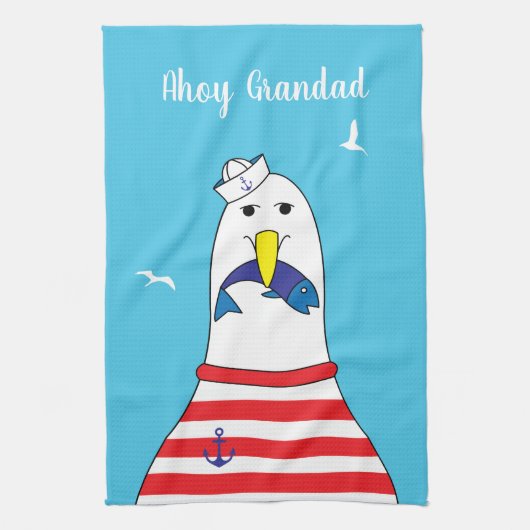 Sailor Ex Mariner Seagull Character (in ruste) Theedoek (Verticaal)