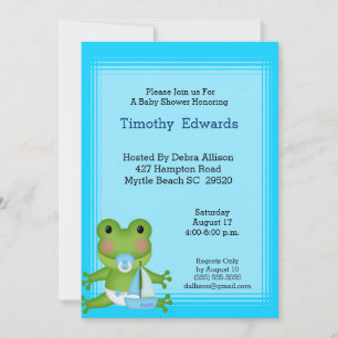 Sailor Frog Baby shower Invitation Kaart
