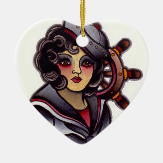 Sailor Girl Keramisch Ornament (Voorkant)