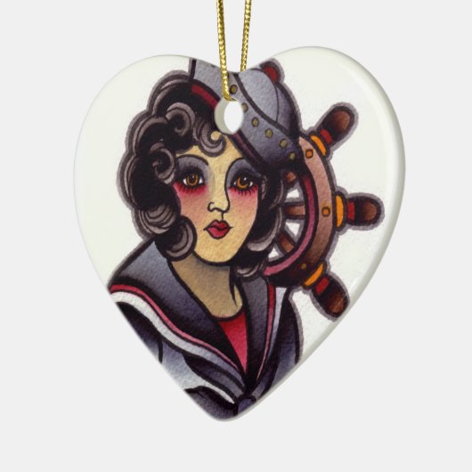 Sailor Girl Keramisch Ornament (Links)
