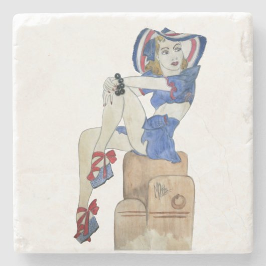 Sailor Girl Stenen Onderzetter (Voorkant)
