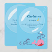 Sailor Girl Whale Birthday Kaart (Voorkant / Achterkant)