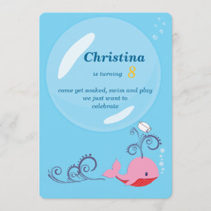 Sailor Girl Whale Birthday Kaart