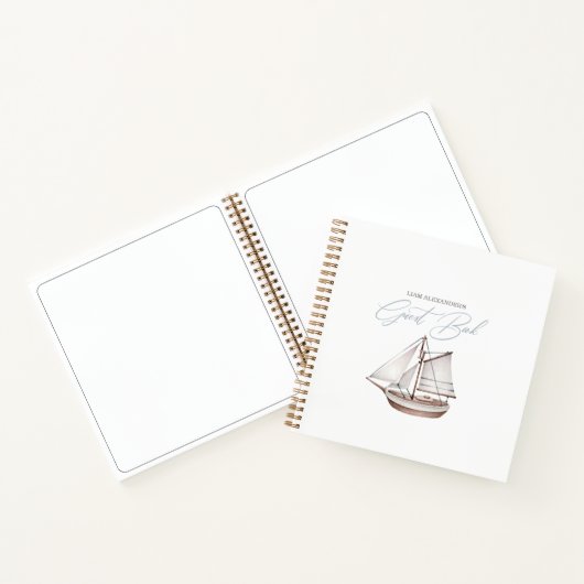 Sailor Guest Book Nautical Baby shower Notitieboek (Binnen)