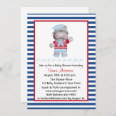 Sailor Hippo, Boy Baby shower Kaart (Voorkant / Achterkant)