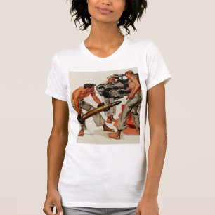 Sailor Hunks die het grote Pistool laden T-shirt