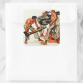 Sailor Hunks Lost het grote Pistool Vierkante Sticker (Tas)