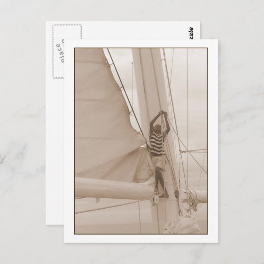 Sailor in het Briefkaart Rigging Sepia (Voorkant / Achterkant)