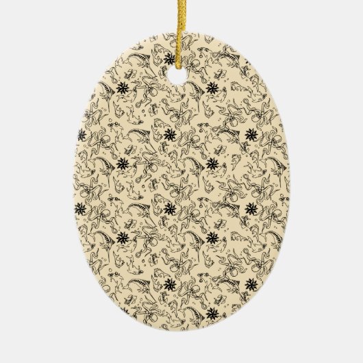 Sailor Jerry Pattern Keramisch Ornament (Voorkant)