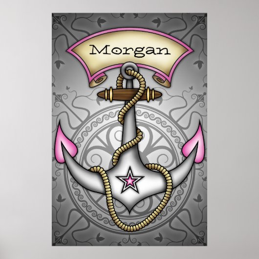 Sailor Jerry Tattoo Anchor Chic Grunge Poster (Voorkant)