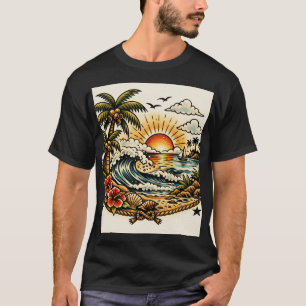 Sailor Jerry Tropisch Paradijs Tatoeage Kunst T-shirt