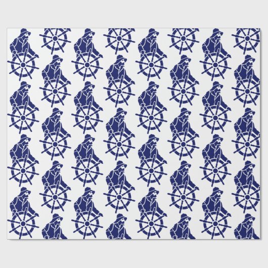  Sailor, kapitein's wiel Silhouette Cadeaupapier (Vlak)