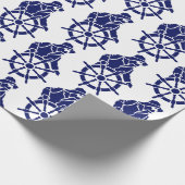  Sailor, kapitein's wiel Silhouette Cadeaupapier (Hoek)