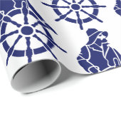  Sailor, kapitein's wiel Silhouette Cadeaupapier (Rol Hoek)