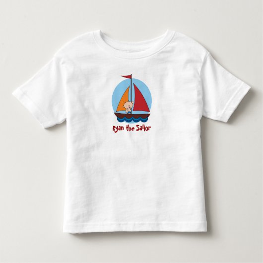 Sailor kind op een jacht T-shirt (Voorkant)