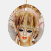 Sailor Meisje Hoofd Vaas Roze Bogen Lang Blond Haa Keramisch Ornament (Links)