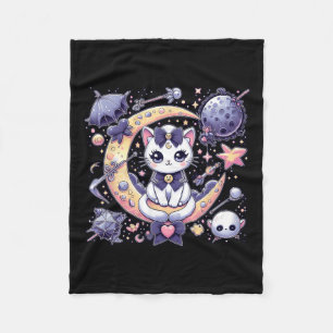 Sailor Meow Cute Moon Cat Space Magic Gothic Hallo Fleece Deken