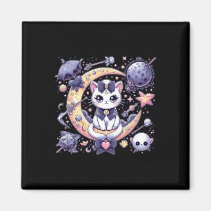 Sailor Meow Cute Moon Cat Space Magic Gothic Hallo Magneet