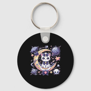 Sailor Meow Cute Moon Cat Space Magic Gothic Hallo Sleutelhanger