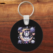 Sailor Meow Cute Moon Cat Space Magic Gothic Hallo Sleutelhanger (Voorkant)