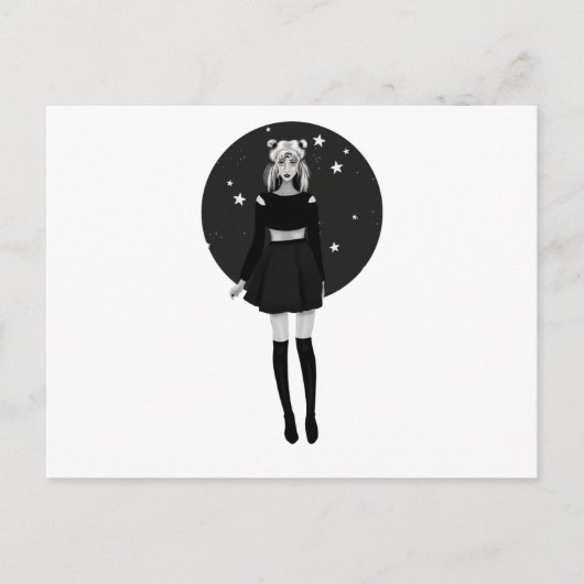 Sailor moon gothic waterverf briefkaart (Voorkant)