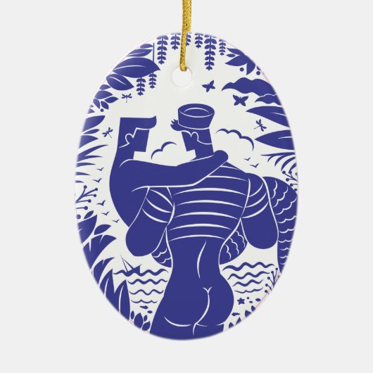 Sailor n merman keramisch ornament (Voorkant)