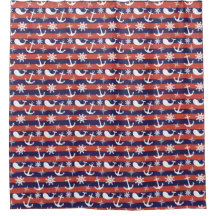 Sailor Nautical navy blue and red stripes
