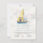 Sailor Nautische Ahoy Boy Baby shower Zeilboot Kaart (Voorkant)