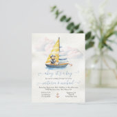 Sailor Nautische Ahoy Boy Baby shower Zeilboot Kaart (Staand voorkant)
