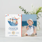 Sailor nautische zomer foto kaart (Staand voorkant)