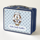 Sailor owl - metalen lunchbox (Voorkant)