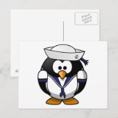 Sailor Penguin Cute Cartoon Briefkaart (Voorkant / Achterkant)