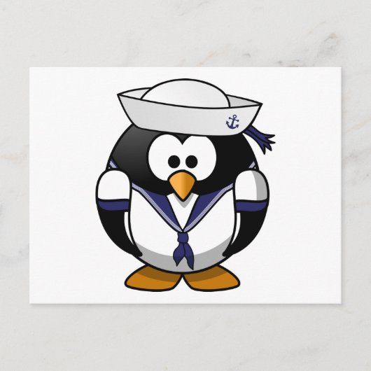 Sailor Penguin Cute Cartoon Briefkaart (Voorkant)