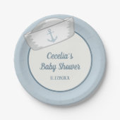 Sailor Pet Boy Nautisch Baby shower Papieren Bordje (Voorkant)