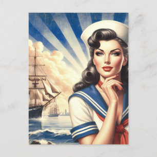 Sailor Pin Up Briefkaart