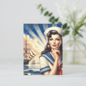 Sailor Pin Up Briefkaart (Staand voorkant)