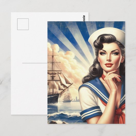 Sailor Pin Up Briefkaart (Voorkant / Achterkant)