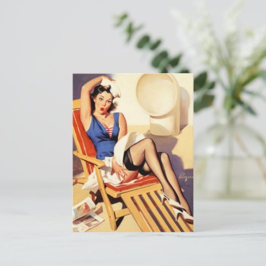 Sailor Pin-Up Briefkaart (Staand voorkant)