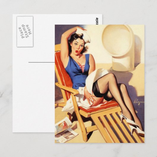 Sailor Pin-Up Briefkaart (Voorkant / Achterkant)
