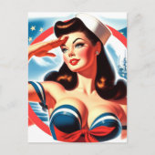 Sailor Pin-up Briefkaart (Voorkant)