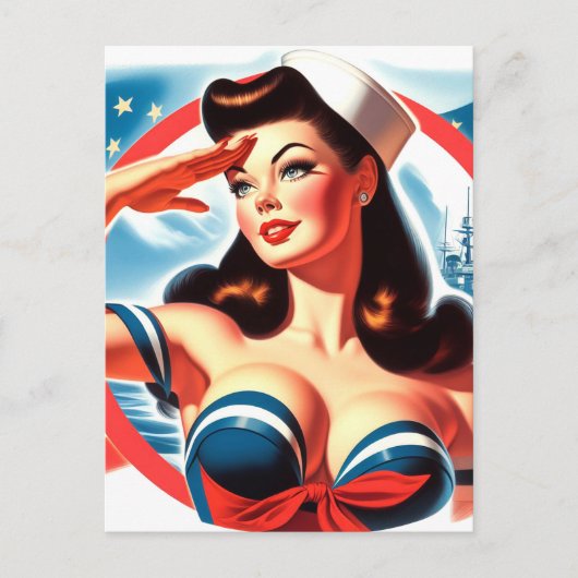  Sailor Pin-up Briefkaart (Voorkant)