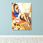 Sailor pin-up canvas afdruk (Insitu (Houten vloer))