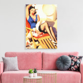 Sailor pin-up canvas afdruk (Insitu (Woonkamer))
