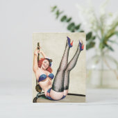 Sailor Pin up Girl Briefkaart (Staand voorkant)