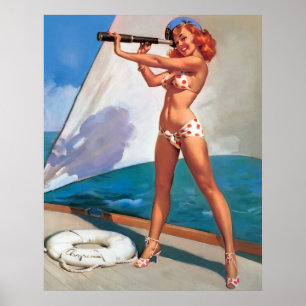 Sailor pin-up poster