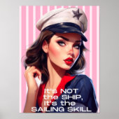 Sailor Pin Up Retro Meisje Art Print (Voorkant)