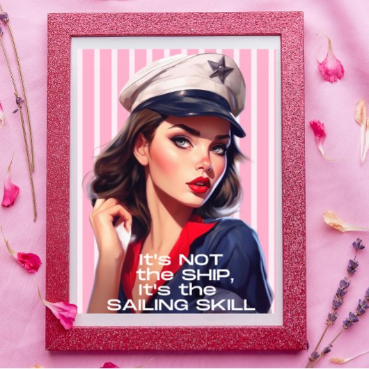 Sailor Pin Up Retro Meisje Art Print