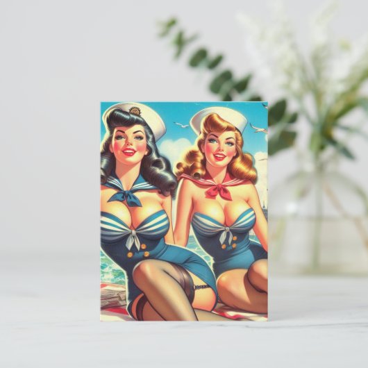 Sailor Pin Ups Briefkaart (Staand voorkant)