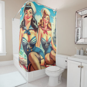 Sailor Pin Ups Douchegordijn